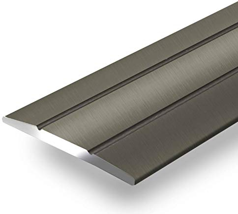 casa pura Profilé de transition Firm en aluminium | Forme C | Rail de transition anodisé, Champagne | 1 pièce, 100 cm de longueur, bande de recouvrement autocollante | Largeur 36 mm