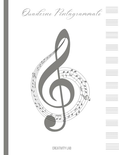 Quaderno Pentagrammato: 100 pagine per scrivere le tue note in modo semplice e ordinato. Indice personalizzabile, 12 pentagrammi / righi musicali per ... (Quaderno di musica - Idea Regalo - Bianco)