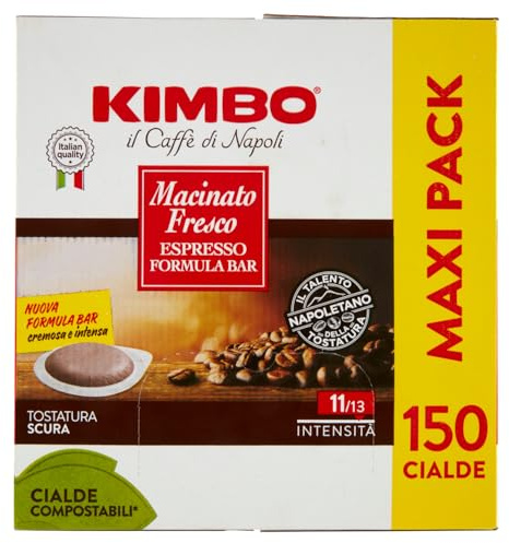 Kimbo Macinato Fresco Espresso Formula Bar 150 Cialde Compostabili* 1095 g