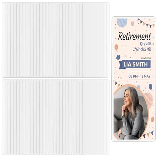 DLUGOPIS Lesezeichenlaminierhüllen, 5 x 15 cm, 100 Stück, Transparent, Kunststoff