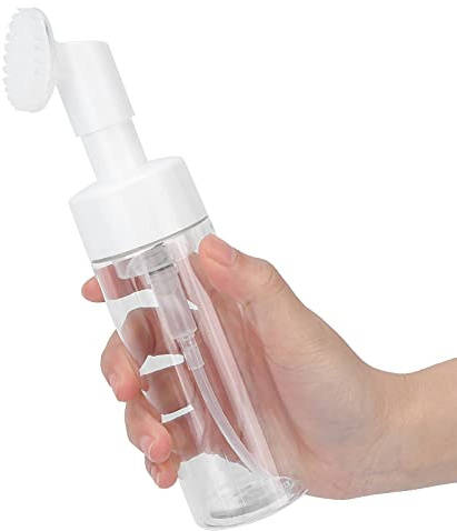 Flacone di Schiuma di Mousse Trasparente, Testa della Pompa di Fissaggio con Spazzola in Silicone, Flacone a Prova di Perdite per Lozione e Imbottigliamento di Detergente Viso