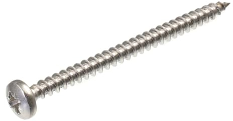 SECCARO Viti per truciolare 6 x 80 mm in acciaio inossidabile V2A VA A2, viti per legno completamente filettate Phillips/PZ (75 pezzi)