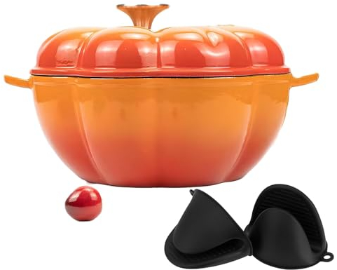 DYHQQ 3.5 Quart Enameled Dutch Oven with Lid,Cast Iron Dutch Oven Pot, Enamel Round Dutch Oven Cooking Stock Pot for Braising, Stewing, Roasting, Baking, Various Stoves Oven Safe,Orange