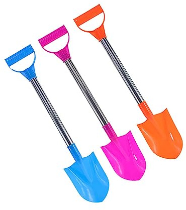 VICASKY Pala de Nieve para Niños, Juguete Infantil de PE, 3 Piezas, Mango Ergonómico Antideslizante, para Exterior en Patio