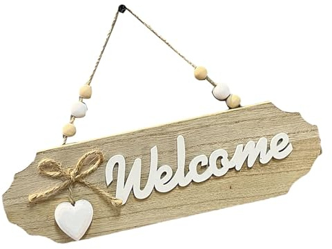 Cartello di benvenuto per porta d'ingresso, in legno, decorazione per la casa dolce per la casa, in legno, da appendere, cartello di benvenuto per la casa, amicizia, decorazione retrò, decorazioni