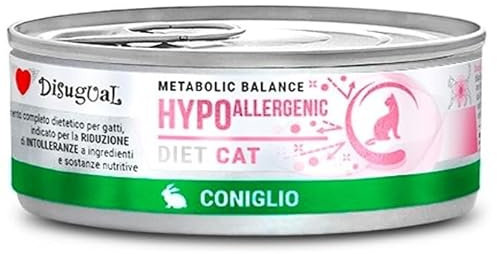 Disugual Dieta Gato Hipoalergénicos | Necesidades Nutricionales Especiales | Varios Sabores y Mezclas | (12x85Gr, Conejo)