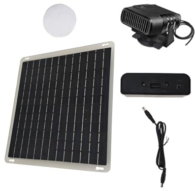 Cuifati Calentador de Panel Solar Portátil, Conversión Eficiente de Energía con Batería Recargable, para Calefacción de Automóviles, Deshielo, Invernadero para Casas de Mascotas, para