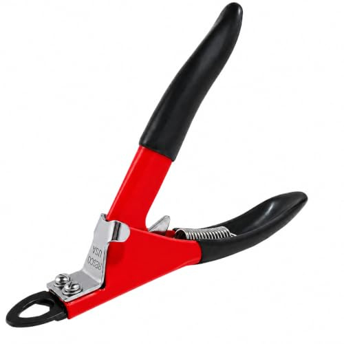 Resco Cat Nail Clippers, Guillotine Cat Claw Trimmer with Comfort Grips, Deluxe Red
