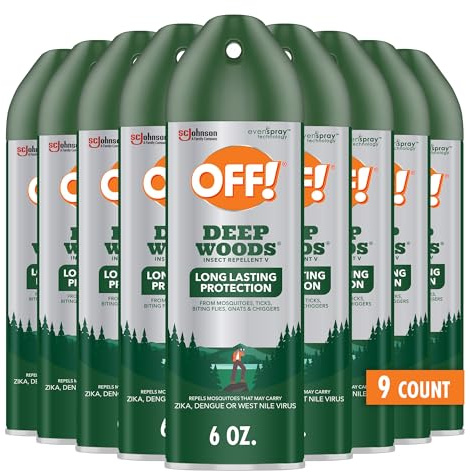 OFF! Deep Woods Insect Repellent Spray with 25 Percent DEET Provides up to 8 Hours of Mosquito Protection 6 Ounce (Pack of 9)