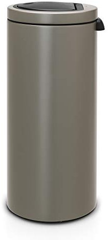 Brabantia Druckdeckel Abfalleimer 30L flacher Deckel. Platinum