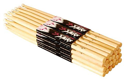 OnStage On-Stage Maple 5B Wood Tip Drumsticks, 12 Pairs