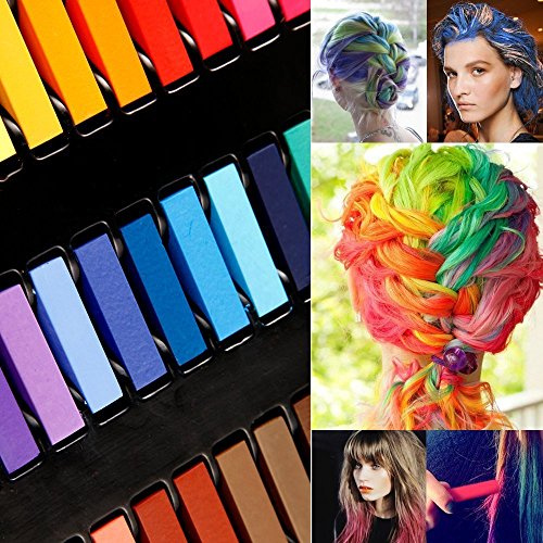 12pcs Hair Chalk, Temporary Hair Color, Hair Dye Set, Non-toxic, Assorted Colours