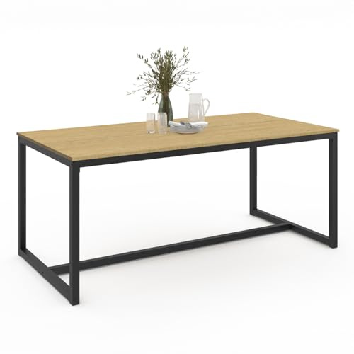 IDMarket - Table à Manger Rectangle Detroit 8 Personnes Design Industriel 180 cm