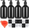 4 Pièces Bouteilles de Shampoing Vides, 500ml Bouteilles de Distributeur de Savon, Flacons de Pompe Plastique pour Liquide/Savon/Shampooing/Gel Douche (4pcs Noir)