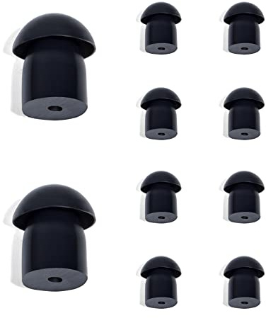 HYSHIKRA Ersatz Weichgummi Pilzkopfhörer Ohrstöpsel Kompatibel für Motorola Baofeng Kenwood Yaesu Sprechfunkgerät Covert Acoustic Air Tube Ohrhörer Headset (10 Stück, Black)