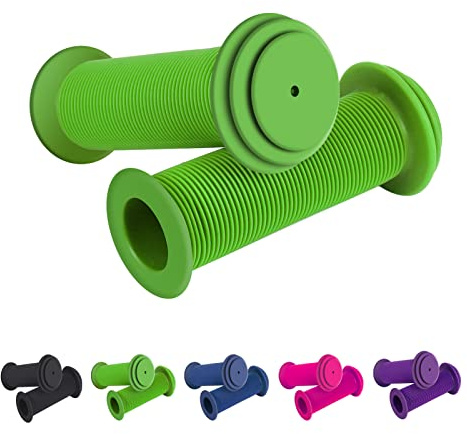 RosewineC Empuñaduras suaves y antideslizantes para manillar de bicicleta, empuñaduras de goma para niños y niñas (verde)