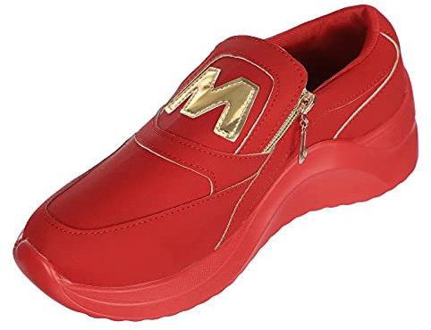 Zapatillas de plataforma para mujer con tacón de cuña y cremallera - Cuñas de cuña zapatillas deportivas - Zapatillas informales de calle - suela gruesa plana zapatillas para correr para gimnasio al
