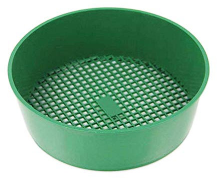 Setaccio portatile per terreno da giardino, setaccio in rete di plastica, diametro 21 cm, peso 60 g, con 1 strumento da giardino, per giardinaggio (colori assortiti)