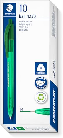 STAEDTLER 4230 M-5 infällbar kulspetspenna i regnbåge – grön (låda med 10)