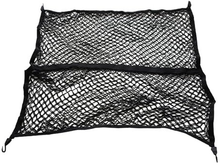 ALI2 Bagagetät 1,1 m x 1,2 m, mycket elastiskt bagagenät för pickup lastbilssäng, töjbar upp till 2,2 m x 2,4 m, bagagenät, bil för fastsättning av föremål, svart