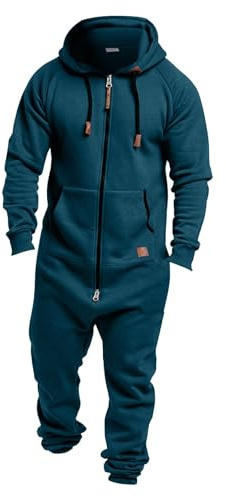 Mens Onesie, Mens Onesies for Adults 2024 2025 Fall Fashion Casual Fleece Thermal Overalls Nightwear Stylish All in one Zip-up Blue Jumpsuits Stretch Onesie Rompers Playsuits Coveralls