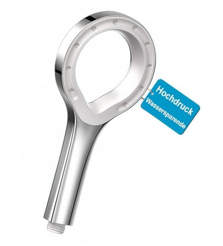 Duschkopf mit Hochdruck und Wassersparen Design, Wassersparender(60%) Hochdruck(220%) Handbrause mit Mist Spray Einzigartiger sternringförmiger Chrom