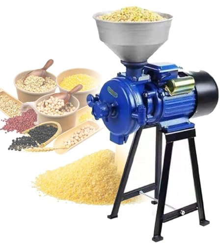 Electric Mill Wet Dry Cereals Grinder, 3000W Rice Corn Grain Coffee Wheat Feed Flour Grinding Miller Milling Machine with Funnel, for Flour Rice Feed