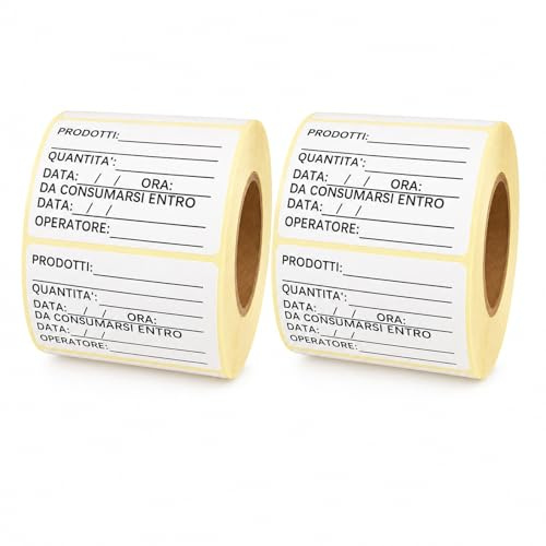 Zm Market HSL Etichette Adesive 60x40mm per Congelatore e Alimenti - Etichette Personalizzate Resistenti a Bassa Temperatura, per Freezer, Barattoli e Cucina Professionale Kit 2 2000 pz