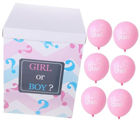 TOPPERFUN Boîte de Révélation Genre avec Ballons en Papier Rose, Design Unique et Matériaux Robustes, Décoration Polyvalente pour Fêtes et Rassemblements
