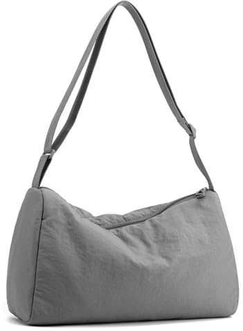 Prizmxed Liten sportväska för kvinnor, minigymväska, lätt förvaringsväska med justerbara axelremmar, lämplig för daglig simning, fitness och fritidssporter, Grå, 33 cm x 21 cm x 16 cm