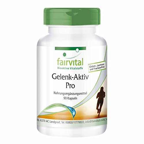 Fairvital | Gelenk-Aktiv Pro - 90 Kapseln - Glucosamin 1200 mg pro Tagesdosis mit Chondrotinsulfat + MSM + Hyaluronsäure + Astaxanthin - HOCHDOSIERT