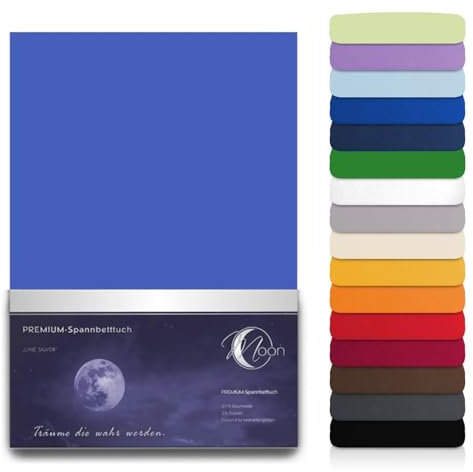 Moon Premium Spannbetttuch Spannbettlaken Wasserbett und Matratzen Line Silver 180x200-200x220-royalblau