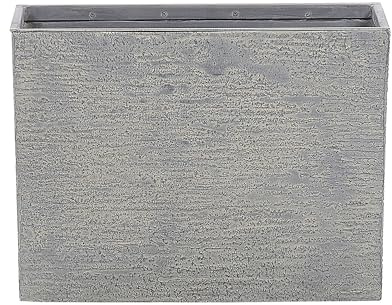 Moderner Blumentopf grau 25x60x45 cm rechteckige Form Steingemisch Edessa