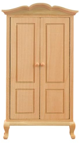 TOYANDONA 1PC Mini House Wardrobe Dollhouse Miniature Furniture Dolls House Wooden Wardrobe