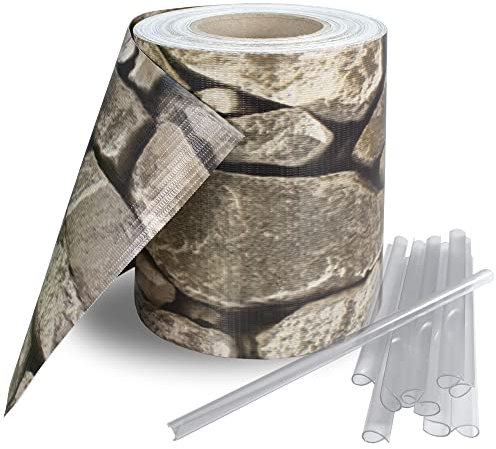 Stel4Style Brise-vue en PVC avec bandes de protection contre les regards indiscrets - Couleur : pierre ponce - Longueur : 35 m