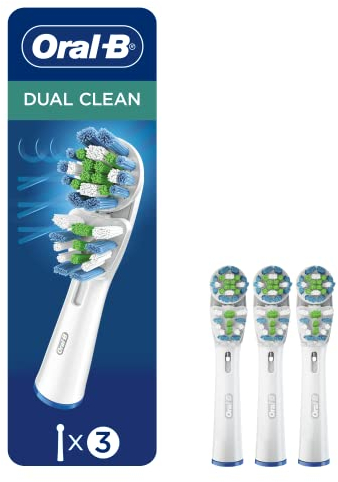Oral-B Dual Clean Brosse à dents électrique Tête de rechange Brosse Recharge, 3 Count
