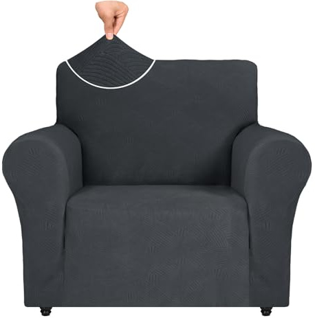 Ystyle Weicher Elastisch Sofabezug 1 Sitzer, Dunkelgrau