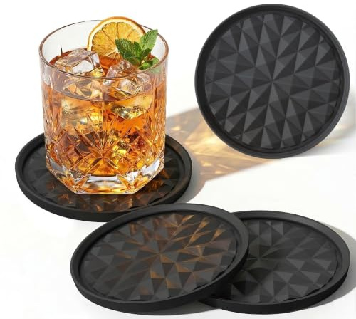 Wingcases Silicone Drink Coasters Set of 4, Coaster for Desk