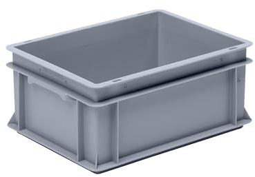 kaiserkraft FRANKEL Bac gerbable Europe en polypropylène (PP) | charge max 20 kg | gris argenté | capacité 15 l | hauteur extérieure 170 mm | lot de 6