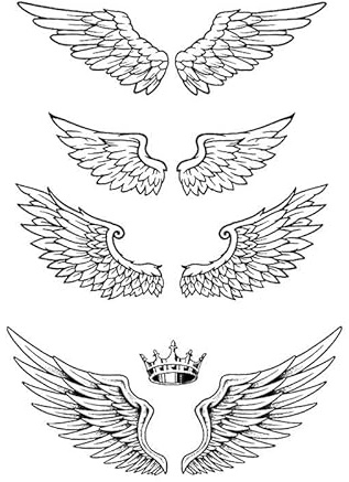 5 Piezas De Alas De Ángel Tatuaje Temporal Pegatina Femenina A Base De Hierbas Tatuaje Simulado Impermeable De Larga Duración Y No Se Decolora