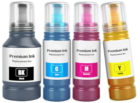 TOPRINT 4 Colori Multipack E102 Flacone di Inchiostro Compatibile per ET-2700 ET-2750 ET-2751 ET-2756 ET-2850 ET-2851 ET-2856 ET-3700 ET-3750 ET-3850 ET-4750 ET-4850 ET-4856 ET-15000 Stampanti