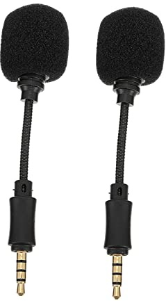TOYANDONA Microfono Portatile Mini Riduzione Rumore Microfono Condensatore 2 Pezzi Plastico e Rame per Registrazione Vocale e Karaoke Compatibile Smartphone e Pc