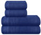 MALLONI HOME Ultra Soft 4er-Pack Handtuch-Set, Baumwolle, enthält 2 übergroße Badetücher 70 x 140 cm, 2 Handtücher 50 x 90 cm, für den täglichen Gebrauch, kompakt und leicht — Marineblau