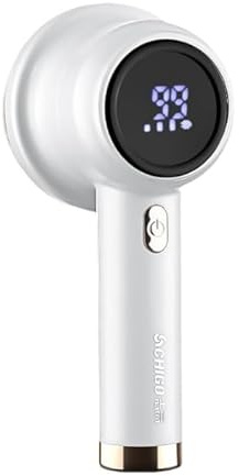 Quitapelusas eléctrico de tela tipo C recargable por USB, 8 W, eficaz para abrigos, suéteres, sofás, sábanas, pantalones, manta con 2 cabezales de repuesto (blanco)