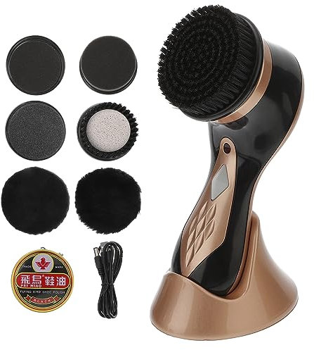 VALICLUD Portable Electric Shoe Kit Shoe Shiner Machine Shoe Polisher Brush Leather Care Cleaner
