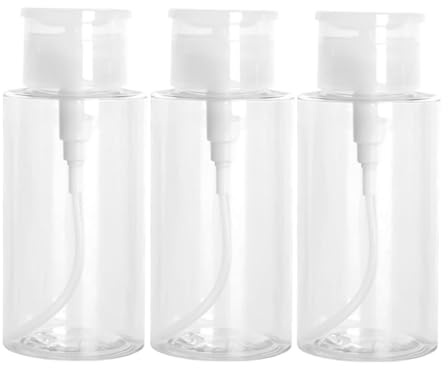 3pcs 200 ML Flacon Pompe Vide, Pompe Distributeur Eau Change Bebe, Flacon Pompe inversée，Convient pour Les Voyages, Le Démaquillant, Le Dissolvant pour Vernis à Ongles,Le Récipient de Lotion.