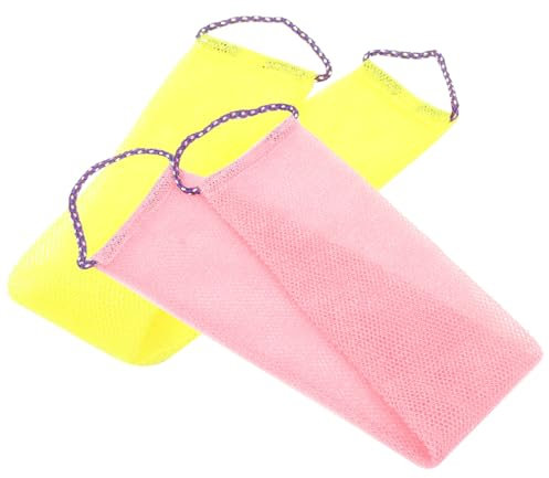 BELLIFFY 2stücke Duschtuch Zum Peeling Für Rücken Mit Griffen An Beiden Seiten Zum Peeling Rückenreinigung Einfach Zusammenfaltbar Für Badezimmergebrauch