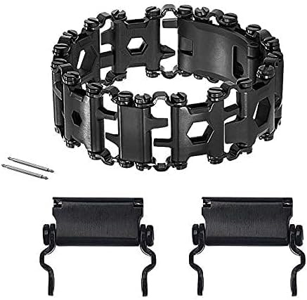 SINGEAR Stainless Multitools Bracelet for Men, Transform into Watch Band, 29 in 1 Survival Hiking Camping Travel Friendly Multitools Wearable Bracelet fit 22mm Watch Lugs, Connectors Included