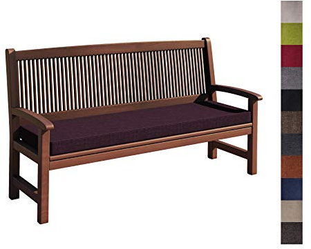 sunnypillow Bankauflage Outdoor - Stuhlkissen mit abnehmbarem Bezug - Sitzkissen für Bank - Bankpolster Polsterauflage Auflage für Gartenbank - 180 x 40 x 5cm - Bankkissen für Gartenmöbel Violett