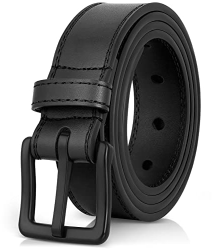 ITAY Metal Free Hypoallergenic Leather TSA Belt Strap, Adjustable Nickel Free Mens Belt, Non Metal Belts for Men, Strudy Airport Friendly TSA Belts for Men
